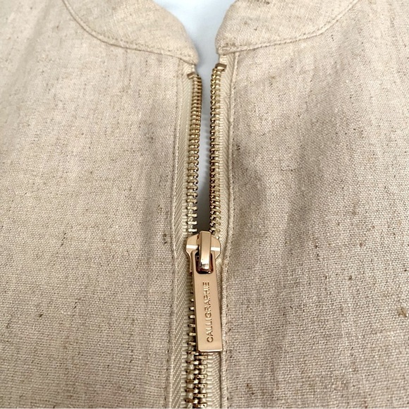 Calligraphie Beige Lightweight Jacket Blazer Full Zip Size Small Spring Neutral - Picture 5 of 13